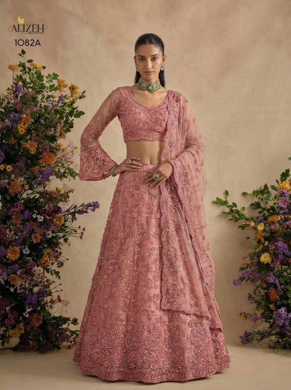 Bridal Wear 1082 BANGLORI SILK Pink Wholesale lehenga choli manufacturers